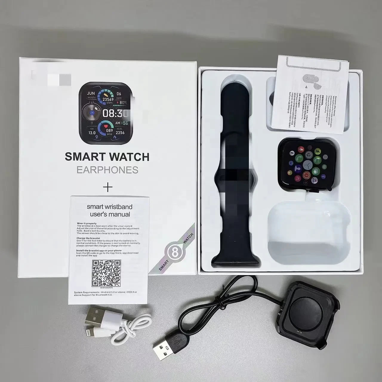 SMARTWATCH SERIE 8 DM02+EARPHONES  COMBO