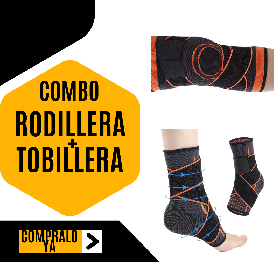 COMBO TOBILLERA + RODILLERA NARANJA